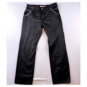 Old Skool Men's Black Jeans Size 34 Straight Leg Y2K Skater Streetwear